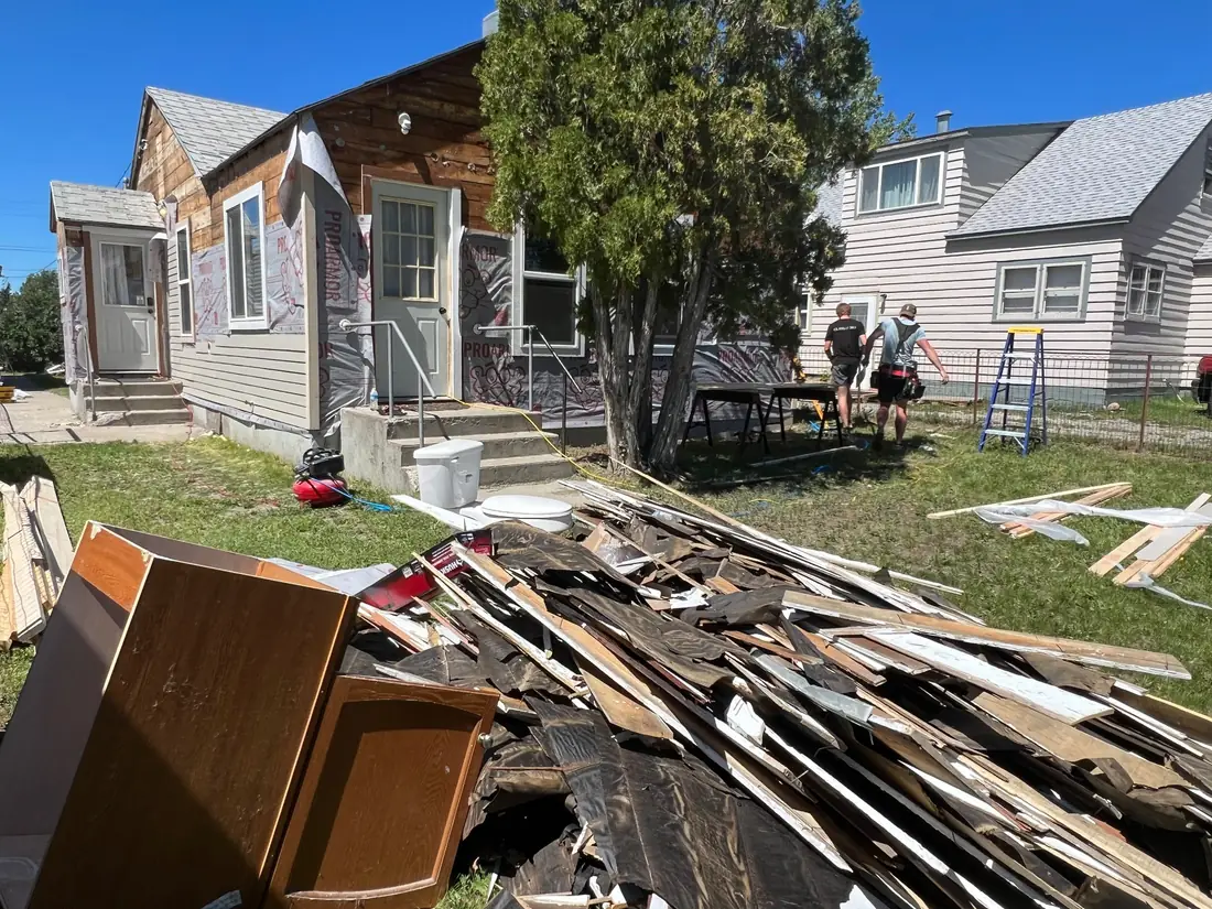 The same home before the renovation, during tear-off